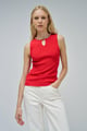 Ribbed Top with Sparkles Red color