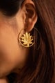 Lotus Brass Earrings Gold color