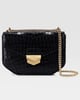 Hex Shoulder Bag Black Croc color