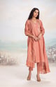 Golden Leaf Kurta Peach color