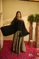 Divine Embroidered Cape with Brocade Ghagra Black color