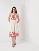 Scarlet Bloom Halter Midi Cream/Pink color
