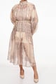 Ginger Root Printed Button Dress Beige color