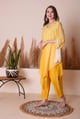 Golden Glow Assymetric Kurta Set Golden Yellow color