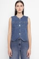 Sleeveless Denim Jacket Blue color