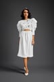 Mid Riff Cut-Out Floral Embroidered Dress White color