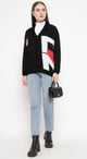 Heart Of Ny V-Neck Cardigan Black / White / Red color