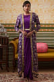 Mehr Printed Drape Dress with Jacket Purple color