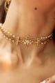 Moonstone Lotus Choker Gold color