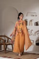 Golden Yellow Flower Kaftan with Pant Set Yellow color