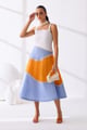 Ralph Midi Dress White, Orange & Blue White, Orange & Blue color