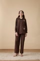 Gemma Applique Shirt Espresso Brown color
