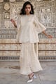 Crinkled Tissue Skirt Ivory/Gold color