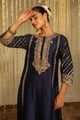 Sabirah - Long Kurta with Palazzo and Dupatta Deep Blue color