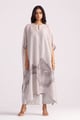 Silk Kaftaan Co-Ord Set Ash Grey color