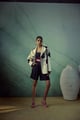 Flower Emb Jacket Beige color