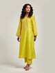 Embroidered Kurta with Placket and Pant Lime color