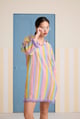 Cassata Swirl Boho Dress Purple/Yellow/Pink color