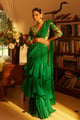 Helen Saree Set Emerald color