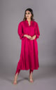 Hot Pink Set with Embroidered Dhoti Hot Pink color