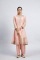 Rabhya- Tilla Embroidered Kurta Set Carnation Pink color