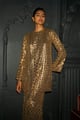 Sequin Embroidered Top Gold color