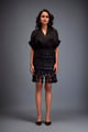 Image of Structured Skirt with Layered Circular Applique Zipper