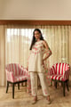 Ivory Harmony Bird-Print Ensemble Ivory color