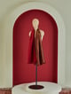 Wool Reversible Zari Stole Red Red color