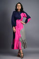 Maxi Shirt Dress Navy Blue/Pink color