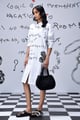 Scribble Text Relax Fit Shirt Dress White color