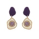 Evil Eye Earrings - Purple Gold color