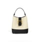 Sylvia- Ladies Leather Bucket Bag Ivory/Black Ivory/Black color