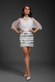 Organza Shirt with Neon Metallic Detailing White color