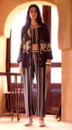 Stripes Abstract Co-Ord Set Black color