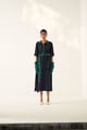 Last Mist Stft Dress Navy Blue/Green color