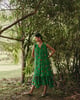 Embroidered A-Line Dress Green color