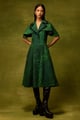 Emerald Muse Cape Dress Green color