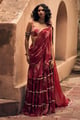 Opal Saree Set Red color