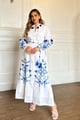 White Embroidered Cotton Dress with Tassel White color