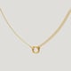 Squircle Pendant with Knotted Chain Gold color