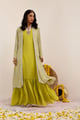 Hoor - Long Jacket Set Lime Green color