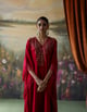 Hiya Kaftan Set Cherry Red color