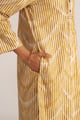 Mustard and White Print Cotton Kurta Mustard/White color