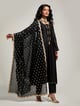 Zari Motifs Dupatta with Lace Black color