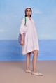 Fleur Linen Lace Panelled Dress Pink color