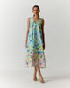 Blue Sapphire Apsara V Neck Dress Blue color