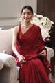 Dilaab Tissue Fabric Rich Red  Sarees Rich Red color