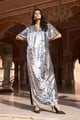 Silver Paillette Kaftan Dress Silver color
