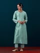 All Over Motifs Yoke Kurta with Pant Dull Blue color